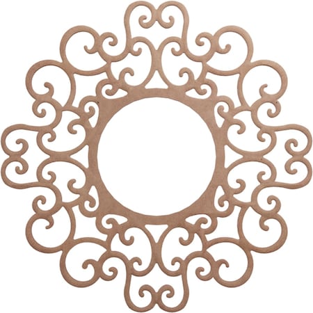 Ekena Millwork Reims Wood Fretwork Pierced Ceiling Medallion, Wood (Paint Grade), 26"OD x 9 7/8"ID x 3/8"T CMWP26X26X0375REMF